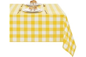 XWZO Checkered Tablecloth Rectangular - Waterproof, Oil-Proof and Spill-Proof Washable Plaid Spring Outdoor Table Cloth for F