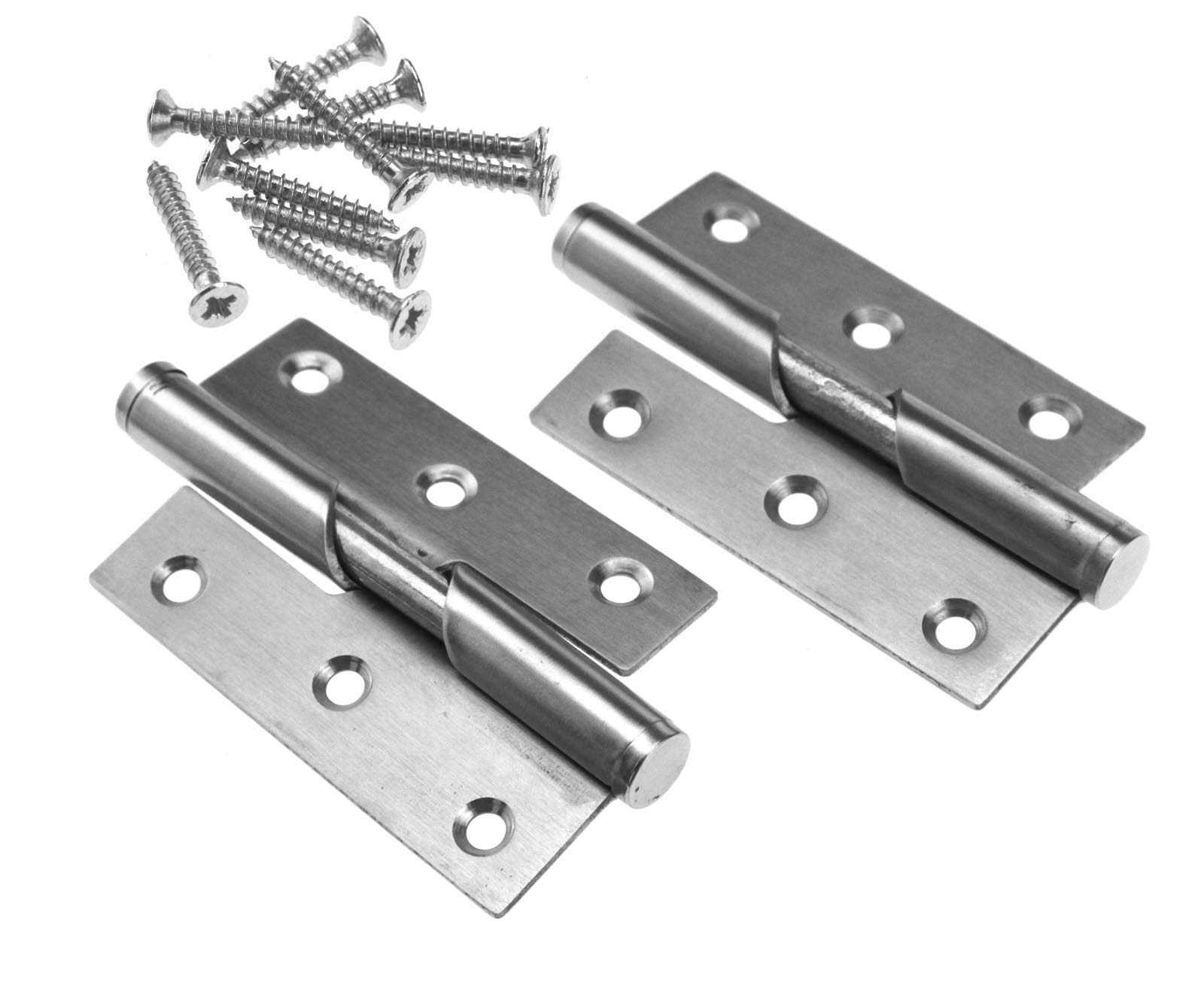 Photo 1 of 2X 1 Pair 3"/76mm Stainless Steel Rising Butt Handed Lift Off Door Hinge (Right Hand)