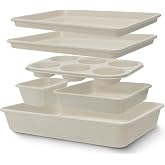Baking Pans Set, Nonstick Bakeware Sets, Oven Pans for Cooking, AIVIKI 6 Pieces Baking Set Including Cookie Sheet, Deep Roaster Pan, Square Pan, Loaf Pan, Muffin Pan, Carbon Steel Baking Set