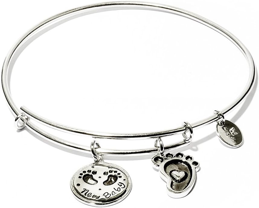 Chrysalis rhodium plate New baby expandable charm bangle. Wear your bangle and welcome the newest member to the family.
