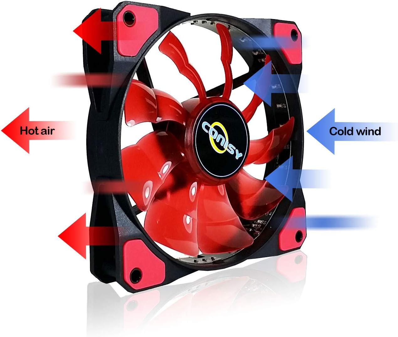 conisy 120mm PC Case Cooling Fan Ultra Quiet Computer Gaming Cooler