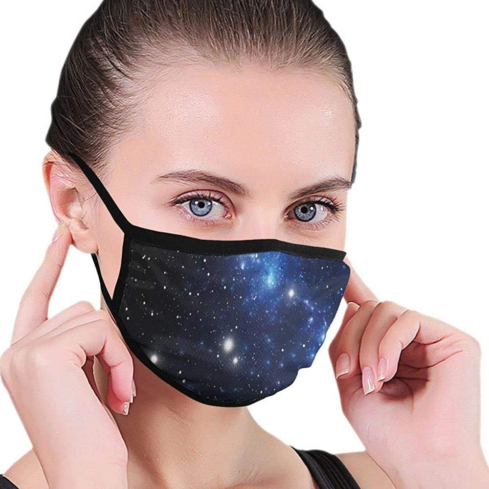 Outer Space Star Nebula Astral Cluster Astronomy Galaxy Mystery Theme Picture Art Half Face Mouth Mask Face Masks