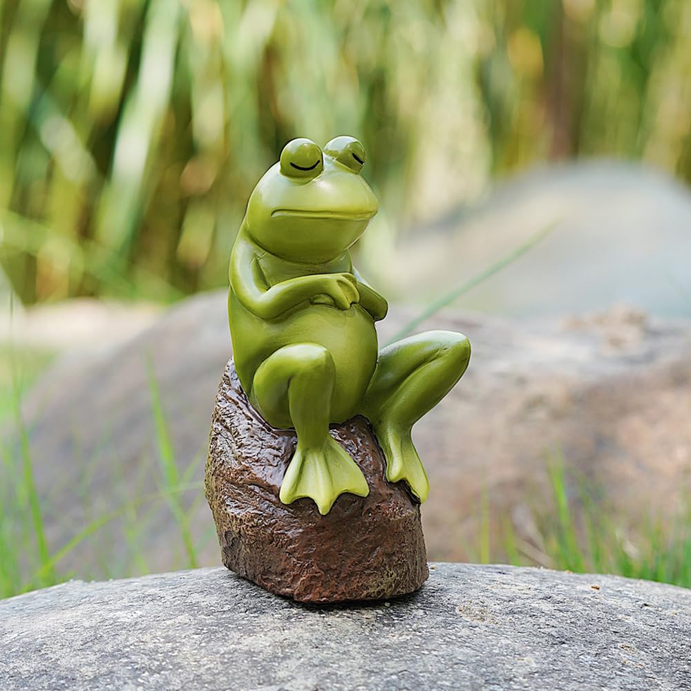 Frog Statue Decoration, Creative Garden Frog, Figurine Deco Crafts Animal Sculptures, Individual Decoration for Yard Garden Outdoor Indoor.