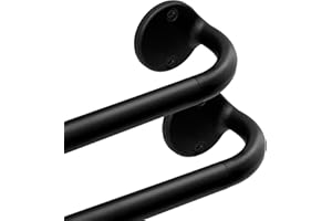 Blackout Wrap Around Curtain Rod 28-48, 3/4" Curtain Rods for Windows Adjustable, Heavy Duty Telescoping Drapery Rods for Bed