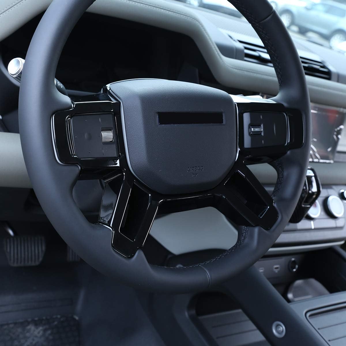 ABS Gloss Black Car Steering Wheel Decoration Cover For LR Defender 110 130 2020 Auto Accessories - Image 5