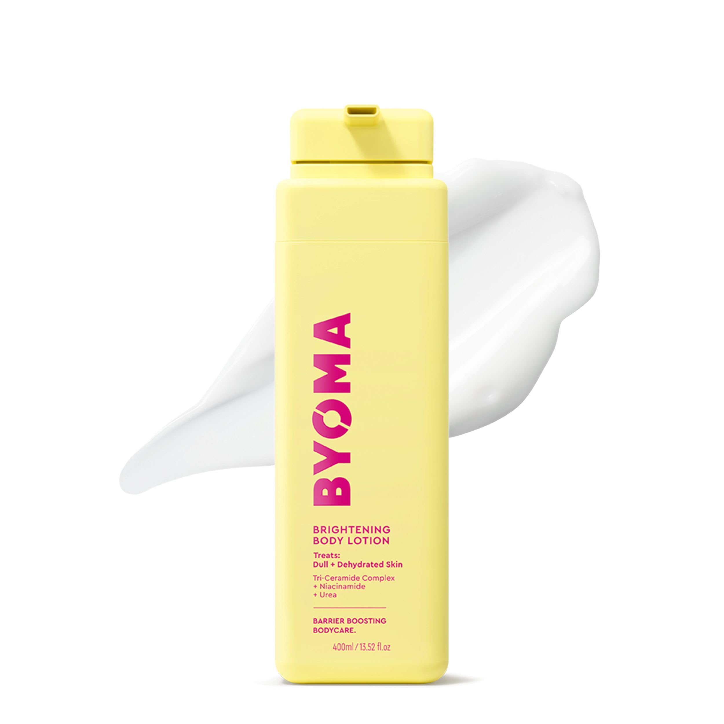 BYOMA Brightening Body Lotion (400ml) For Dull, Dehydrated Skin - Creamy Body Lotion with Niacinamide and Urea - Brightens and Evens Skin Tone