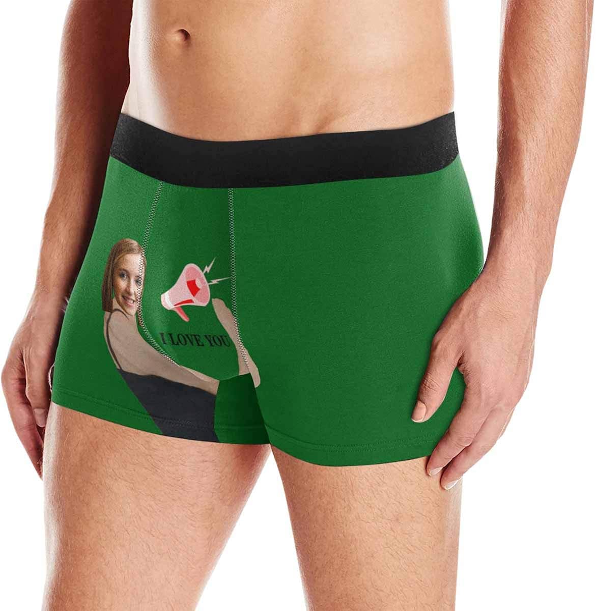 Custom Underwear Girlfriend Face I Love You Men's Boxer Briefs at
