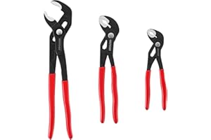 MAXPOWER 7" 10" 12" Water Pump Pliers Set, Quick Adjustment Push Button Locks Pliers, with Max Jaw Capacity 25 mm 35 mm 40 mm