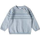 Stellou & friends 100% Cotton Knit Patterned Baby Toddler Boys Girls Long Sleeve Crew Neck Sweater (Birth - 4 Years)