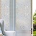 3D Frosted Decorative Window Film No Glue, Window Decal Glass Film/Privacy Protection/Heat Control/Anti UV, Stained Glass Static Cling for Kitchen/Bedroom/Livingroom, 35.5x78.7 inch Polygon