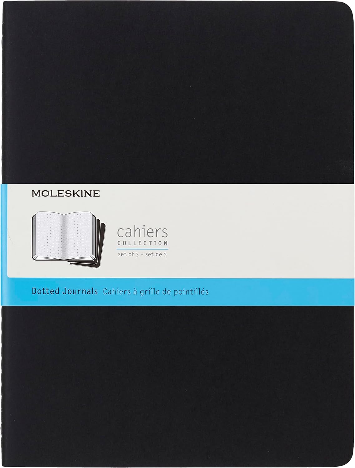 Moleskine Subject Cahier Journal, Set 3 Notebook with Dotted Pages, Colour Black, 124 Pages, Size Extra Large 19 x 25 cm