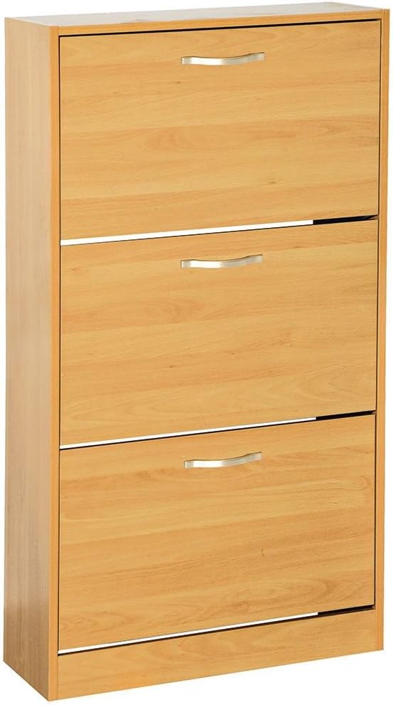 Vida Designs 3 Drawer Shoe Cupboard Shoe Storage Organiser Pull