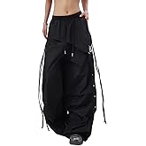 Veryin Baggy Cargo Pants for Women High Waisted Parachute Drawstring Casual Sweatpants Y2k Joggers Track Pants