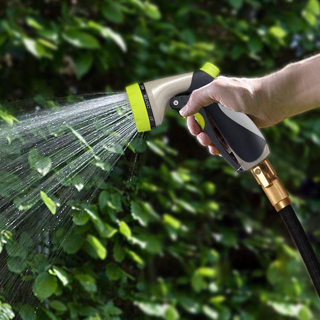 SuperArt Water Spray Nozzle for Garden Hose-Heavy Duty Spray Nozzle 8 Functions Spray Nozzle for Gardening, Cleaning & Car Washing