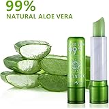 SENECIO 1Pc Soothing Gel Aloe Vera Temperature Color Changing Natural Lipstick Waterproof