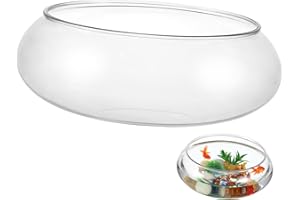 Toddmomy Plastic Vase Bowl Transparent Aquarium Tank Round Terrarium Goldfish Hydroponic Vase Water Lily Bowl for Table Cente