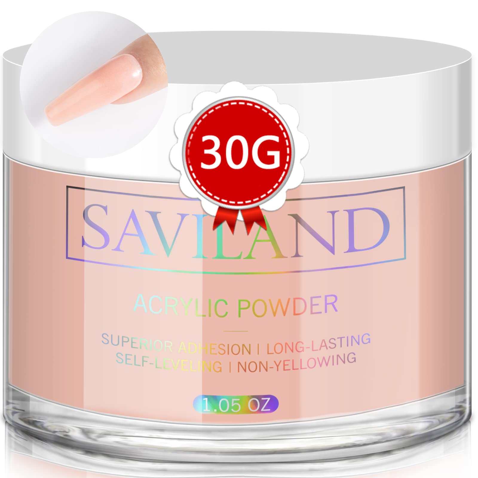 Saviland Nudes Acrylic Powder - 30g/1.06oz Acrylic Nail Powder Professional Polymer Nail Acrylic Powder for Nails Extension, Nails Decoration, Nail Carving, French Manicure