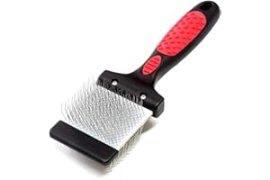 Ryan's Pet Supplies Paw Brothers Double Sided Firm Flex Slicker Brush, Professional Grade, Angled Stainless Steel Pins, Comfort Grip, Flexible Head, Firm, Large