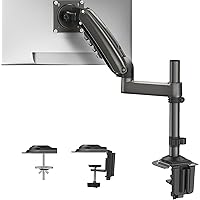 HUANUO Single Monitor Arm, Adjustable Desk Mount for 13-34 inch Screens, Holds 19.8lb, 22.44inch Max Height, Full Motion Swiv