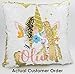 Personalized Mermaid Reversible Sequin Pillow, Custom Unicorn Sequin Pillow for Girls (White/Rose Gold)