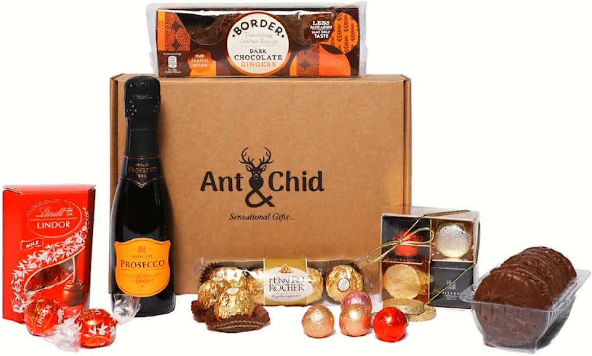 Prosecco Chocolate Hamper Gift Set, Prosecco Gift Set for Women
