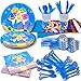 Cute Shark Party Supplies,182 Pieces Little Shark Party Decoration,Includes Table Cloth 7