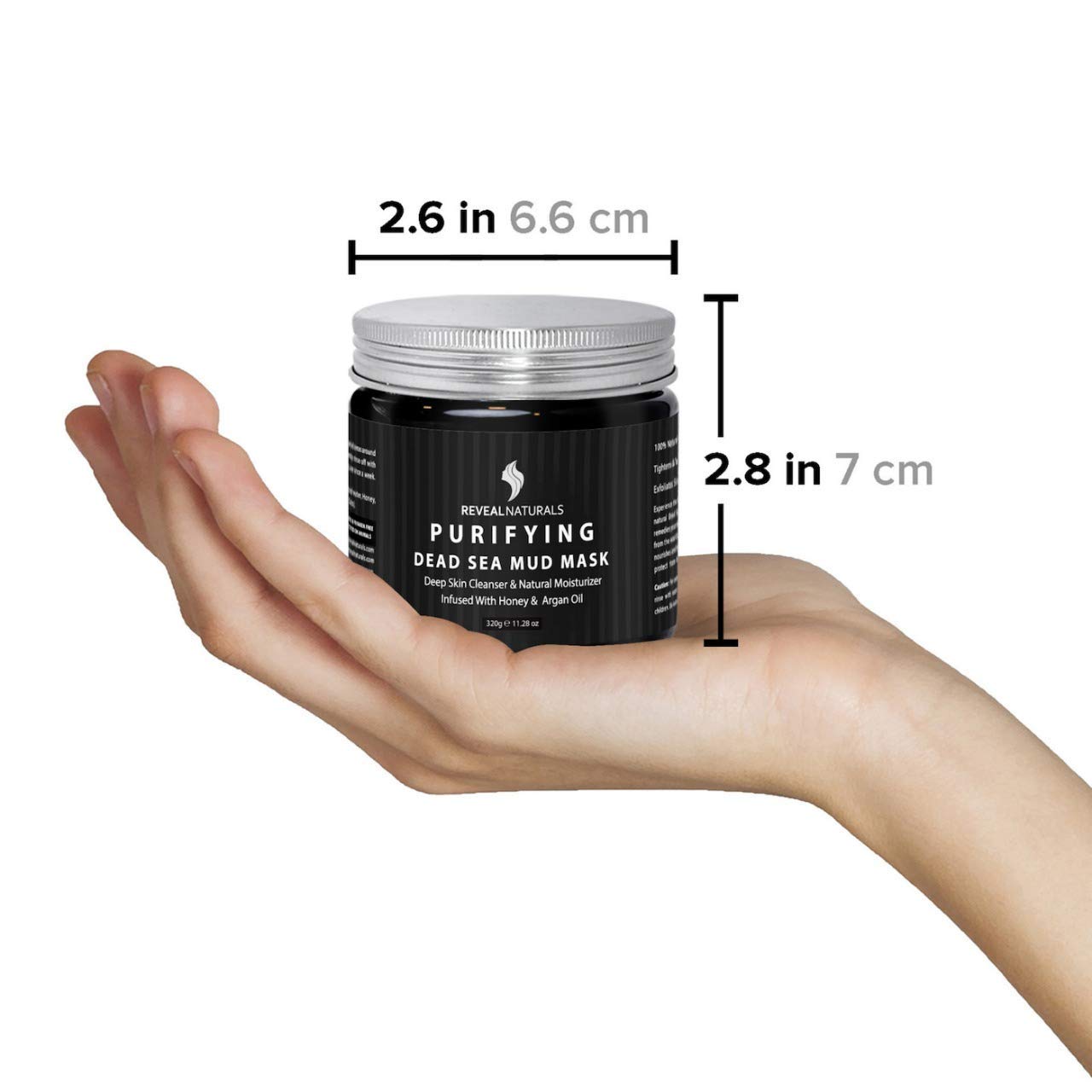 Natural and Organic Face and Body Natural Dead Sea Mud Mask with 23 Dead Sea Minerals and Honey- Best Used As Blackhead Minimizer, Natural Pore Reducer, Dry and Oily Skin and for Acne. (10.6 OZ)