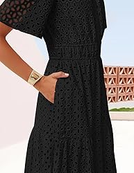ZESICA Women's 2025 Summer Short Sleeve Maxi Dress