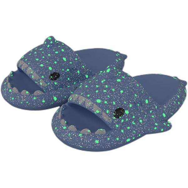 Amazon.com | Galaxy Shark Slides Glow in the Dark for Men  display picture 1