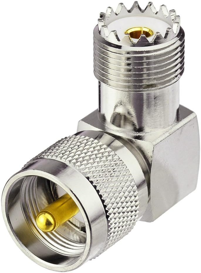 Eightwood Walkie Talkie Adapter UHF Female SO-239 to UHF PL259 Male Right Angle Adapter 2pcs Compatible for Handheld CB Antenna CB Radio Vhf Radio Ham Radio Baofeng Wouxun Kenwood Icom Yaesu - Image 3