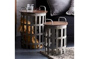 MELROSE INTERNATIONAL Melrose Side Tables (Set of 2) 15.5"H, 20.25"H