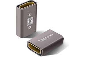 Togconn 8K HDMI Coupler 2 Pack, HDMI 2.1 Female to Female Connector HDMI Extension Adapter, Supports 4K@120Hz,8K@60Hz, 2K, Compatible with HDTV, Monitors, Laptop, Projector, PS5/4, Xbox X