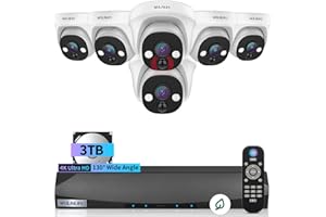 WEILAILIFE 【2-Way Audio】 Wired Security Camera System, Home Video Security Cameras Systems, Outdoor POE IP Cameras Surveillance DVR Kits