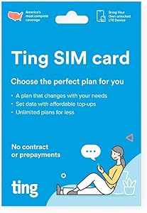 Ting Mobile Sim Card kit for Unlocked Phones - Bring Your own Compatible Phones - Unlimited Talk & Text Plan Starts at $10/Month