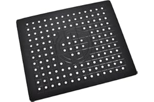 Kioiner Rubber Sink Mat with Holes, 31x26 cm Soft Rubber Mat for Kitchen Sink, Folding Non-Slip Kitchen Sink Mats Square Dish