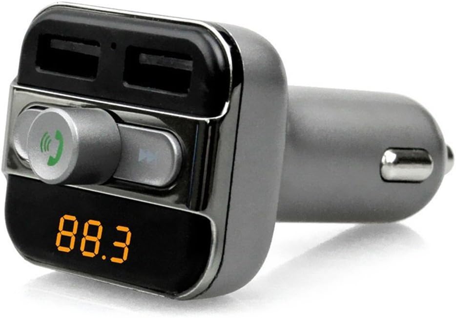 Carpanion Multifunctional Bluetooth Car FM Transmitter Dual USB Port 3.4A Adapter Charger AUX Stereo Audio Receiver, Support USB-Disk, TF Card, Bluetooth Music Mp3 Player