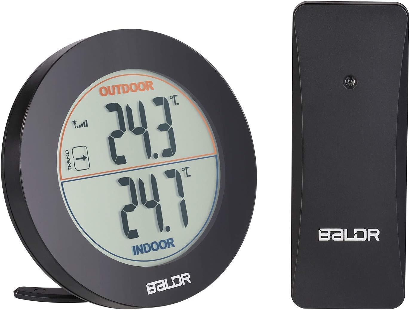 Zeonetak Digital Indoor Outdoor Thermometer,Wireless Temperature for Home Office Greenhouse, Wireless Remote Sensor, Outdoor Arrow Trends (°C/°F), MIN/MAX Records