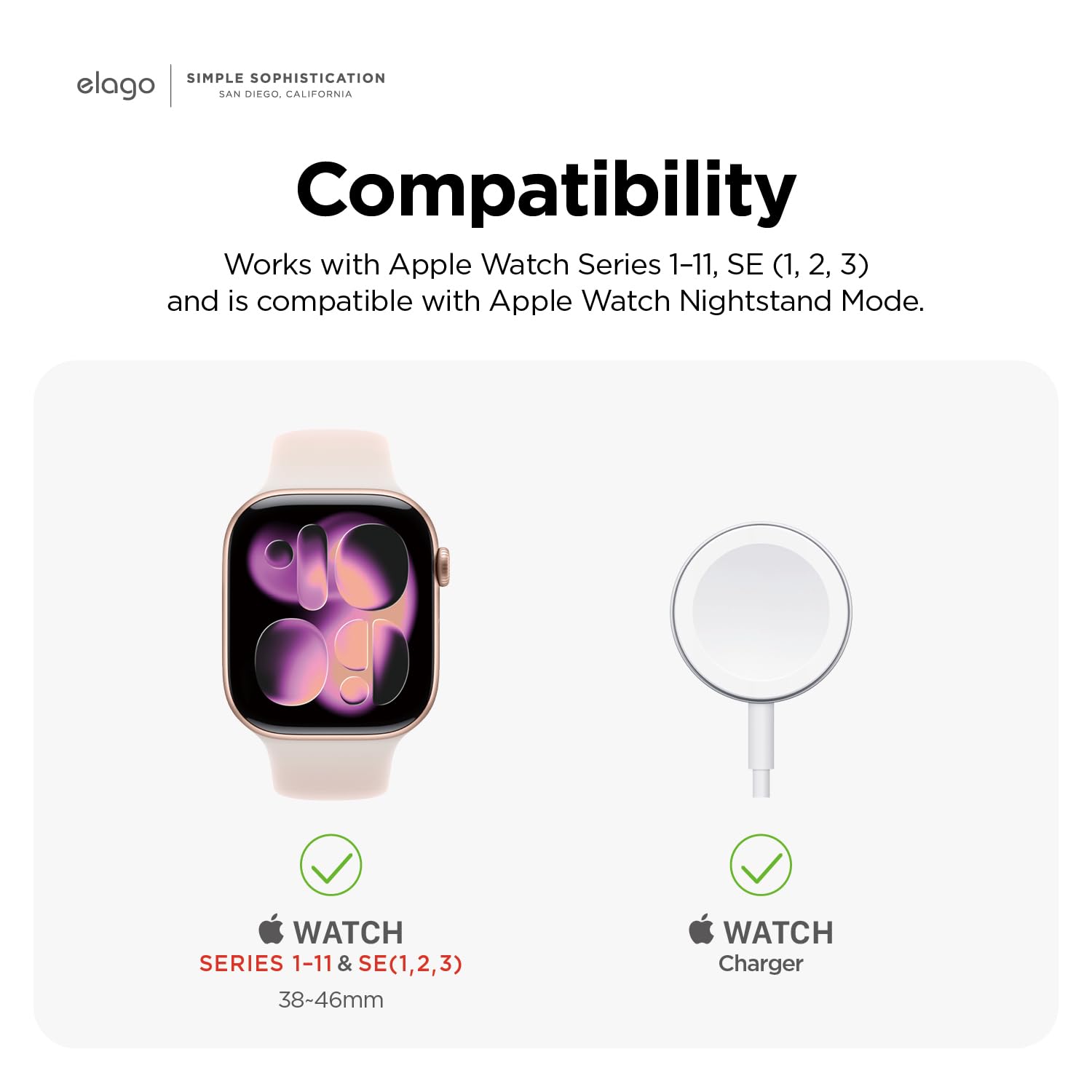 elago W6 Apple Watch Stand Compatible with iWatch Series 11/10/9/8/7/6/5/4/3/2/1/SE3/SE2/SE1 (46mm, 45mm, 44mm, 42mm, 41mm, 40mm, 38mm)