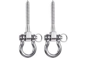 SELEWARE Set of 2 Permanent Antirust 304 Stainless Steel Screw Bracket Heavy Duty 180° Swing Hangers, 1800LB Capacity Playground Yoga Hammock Rope Tire Web Chair Sandbag Punching Bag Porch Swing Sets