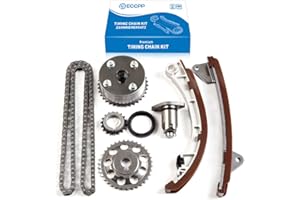 ECCPP Engine Timing Chain Kit for 00-08 for Toyota Corolla; 03-08 for Toyota Matrix; 00-05 for Toyota Celica OE# TK81801,TK951,CTKTO39L, w/Timing Chains Crank Sprocket Tensioner Guide Rail