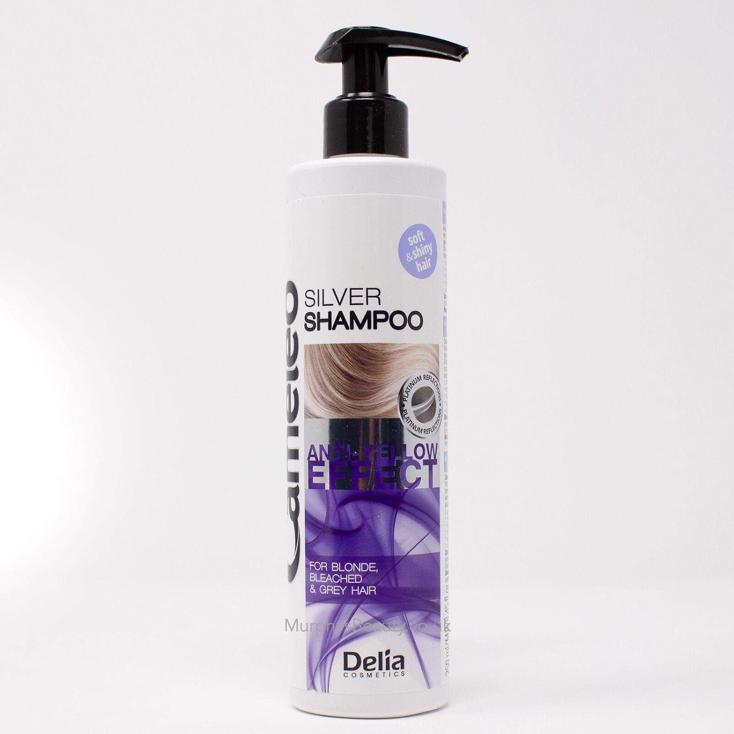 Cameleo, Silver Shampoo, No Yellow Effect, for Blonde Grey, Bleached Hair, Platinum Reflections, Purple Shampoo, Brightening