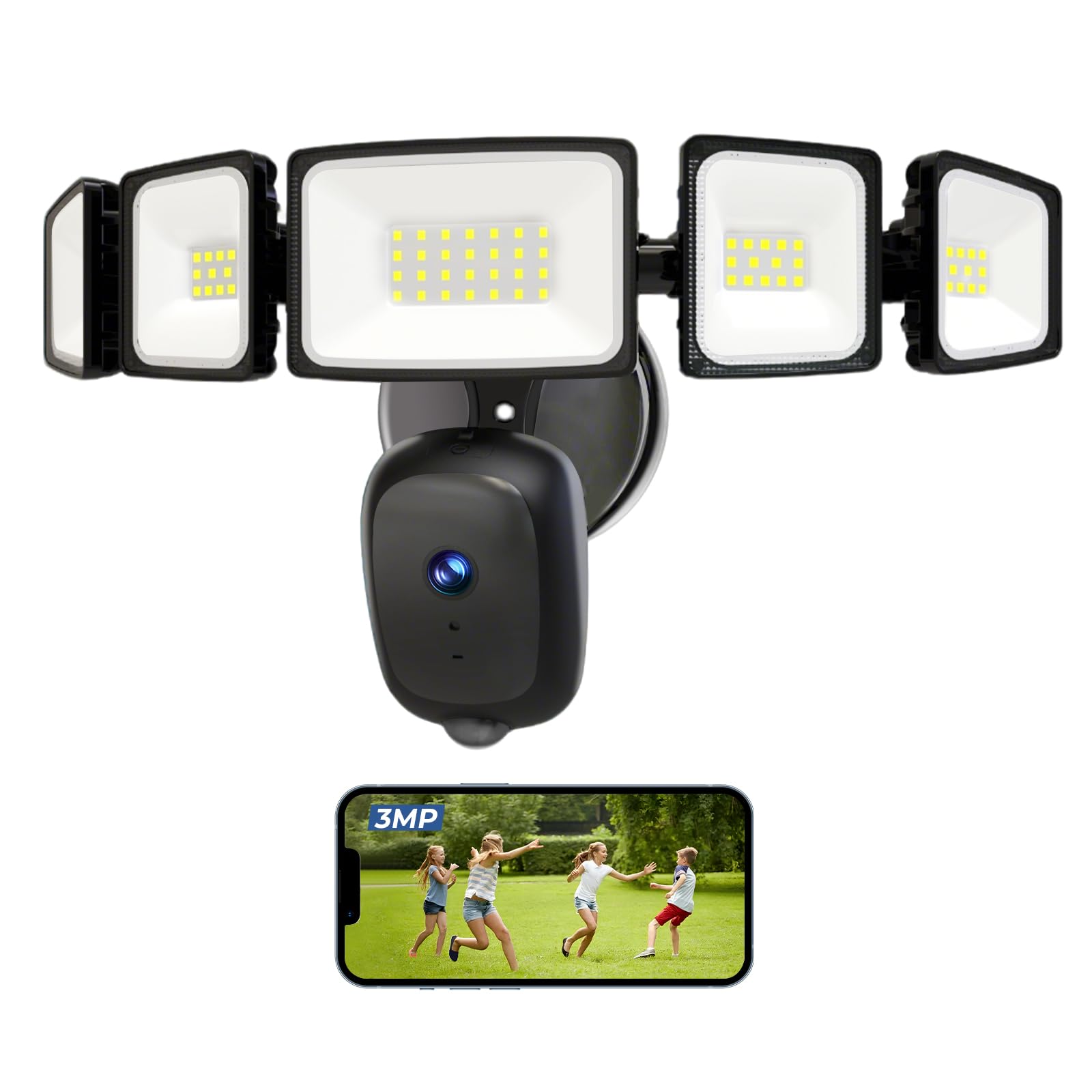 Photo 1 of iMaihom Floodlight Camera Outdoor Wired, 2K QHD Security Cam with Motion-Activated, 5500LM Brightness 5 Heads Light, Color Night Vision, 2-Way Audio, Cloud/SD Storage