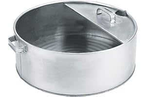 LUMAX LX-1710 Silver 6 Gallon (23 L) Galvanized Drain Pan, Heavy Duty Construction for Rugged Use, Zinc Galvanized for Corrosion-Resistant