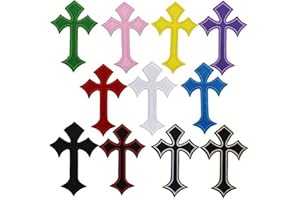 5pcs Multicolor Cross Embroidery Patch Iron-On Backing DIY Clothing Accessories - Wholesale Embroidered Badges for Jeans/Bags