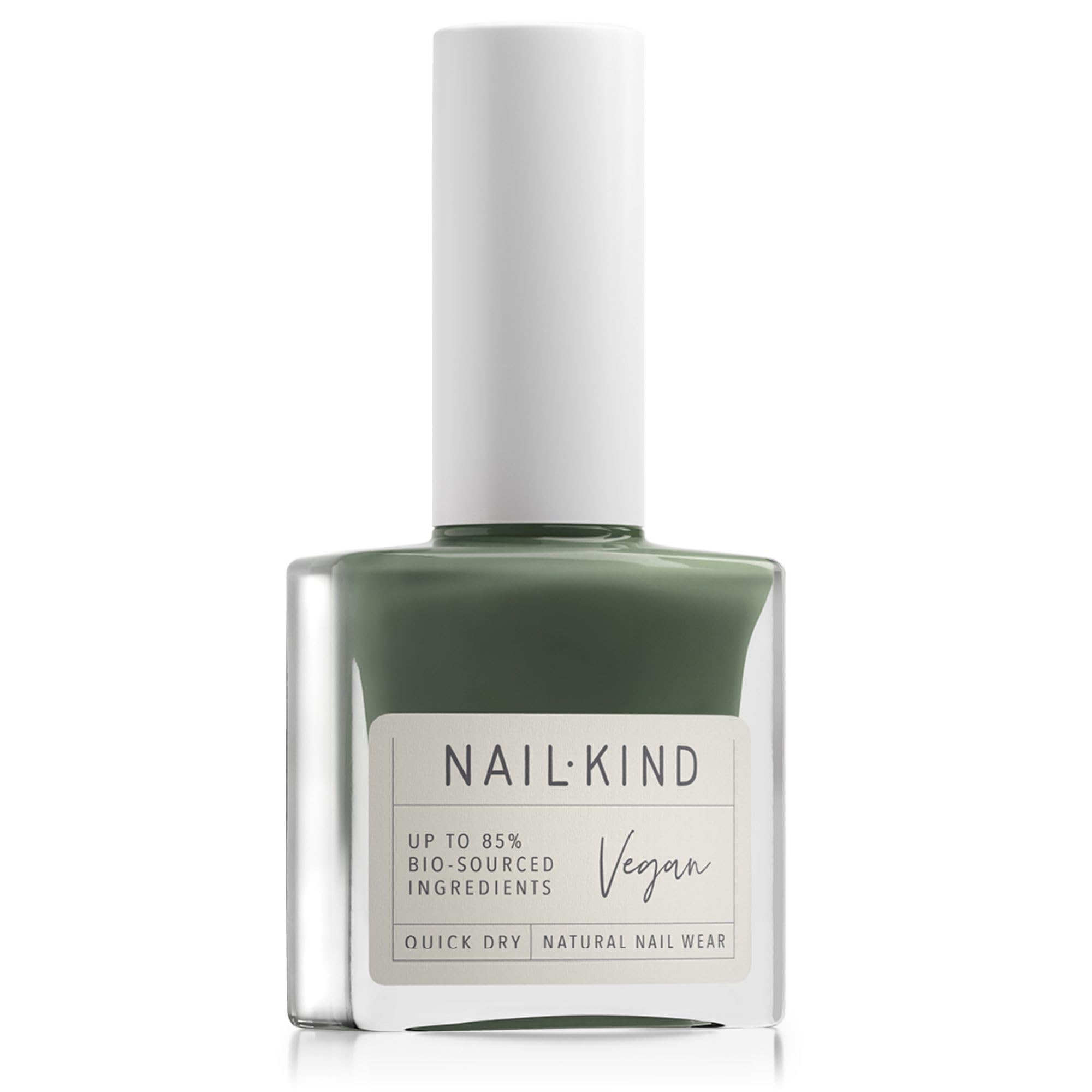 NAILKIND Green Nail Polish - Green Daze - Khaki - Nail Varnish - Vegan Nail Lacquer - Peta Certified Cruelty Free - Quick Drying Long Lasting - Chip Resistant Manicure - 8ml