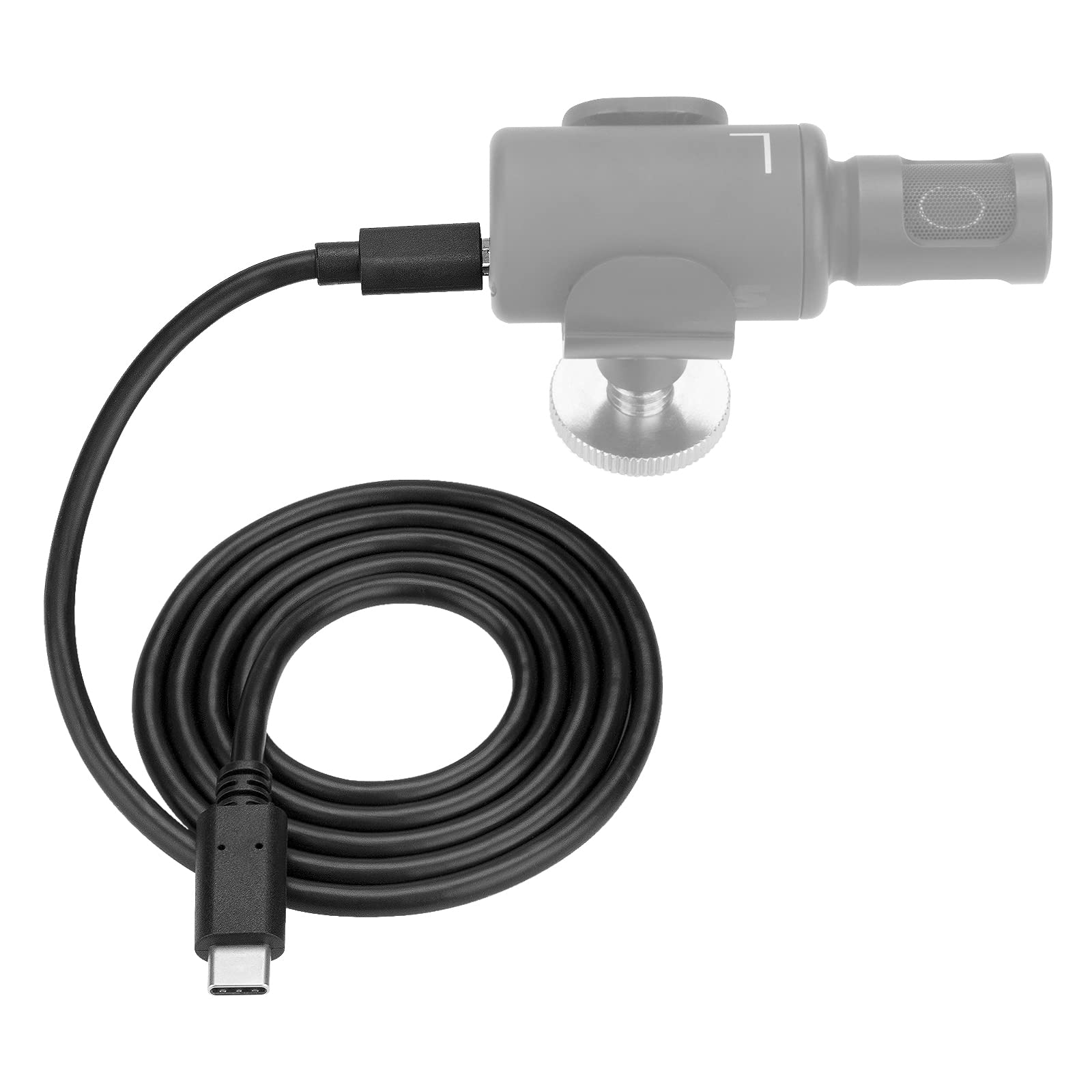GEEKRIA for Creators USB-C to Micro USB Microphone Cable, Compatible with Shure MV7, MV88+, MV5, MV51, MVi, Replacement Mic Cord 3.3 ft / 100 CM (Black)