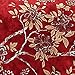 Wake In Cloud - Floral Comforter Set, Vintage Flowers Toile Coquette Pattern Printed, Soft Lightweight Bedding, 3 Pieces, Red, King Size