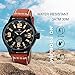 Men's Outdoor Casual Analog Quartz Unique Waterproof Dress Wrist Classic Big Face Fashion Watch with Brown PU Leather Band, Calendar Date Week Window - Black