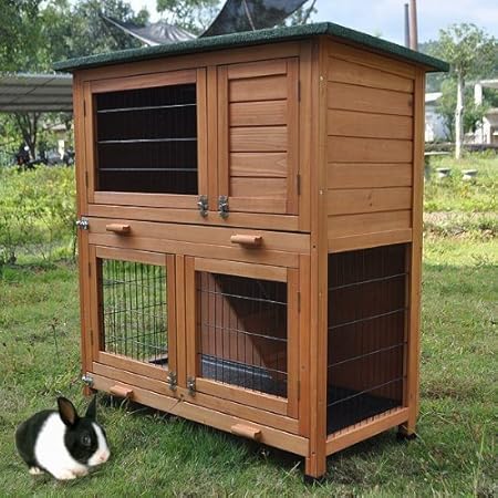 BUNNY BUSINESS FeelGoodUK 2 stufiger Hasenstall/Kaninchenstall mit Dach