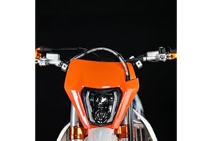 CHANGCHENG Dirt Bike Headlight Led，66W 3000lm Universal Motorcycle LED Headlight Kit，Pit Bike Headlight for Most Pit Dirt Bike Motorcycle Enduro ATV Scooters-Orange